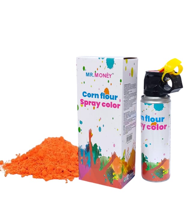 Holi powder takes the form of a fire extinguisher, 100 grams, orange color