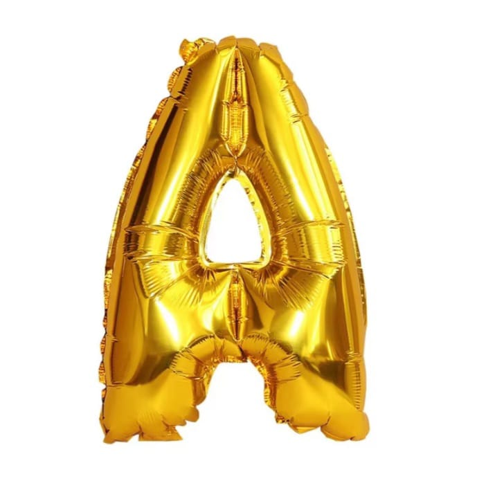 Foil letter balloon, 32 inches, gold color, 80 cm