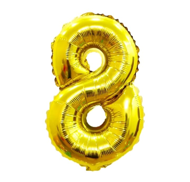 Foil number balloon, 80 cm, gold, 32 inches