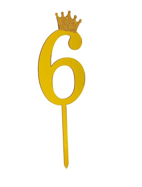 Acrylic cake decorations bearing the number 6 Size  6×17CM