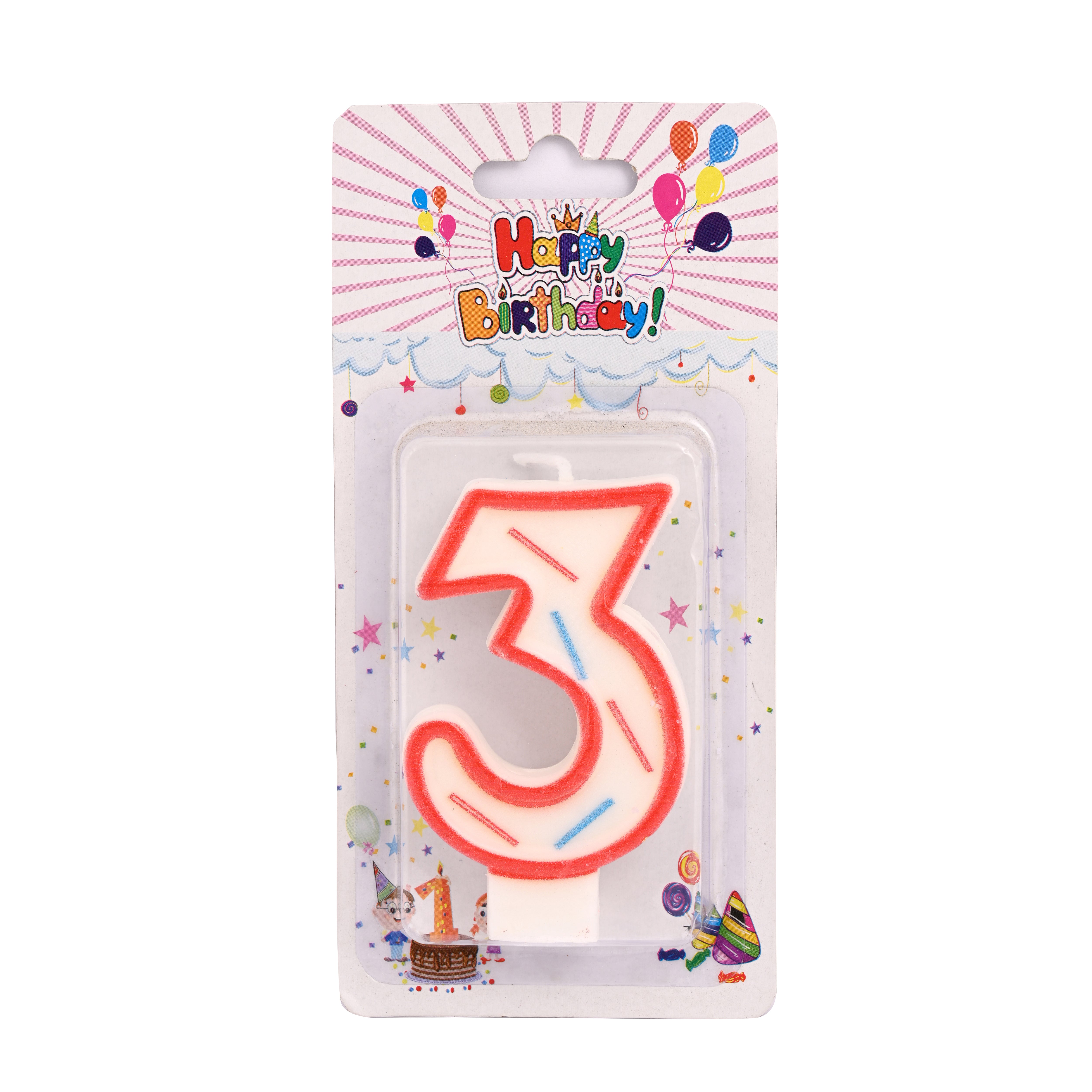 Party Candle Chart Card Number 3