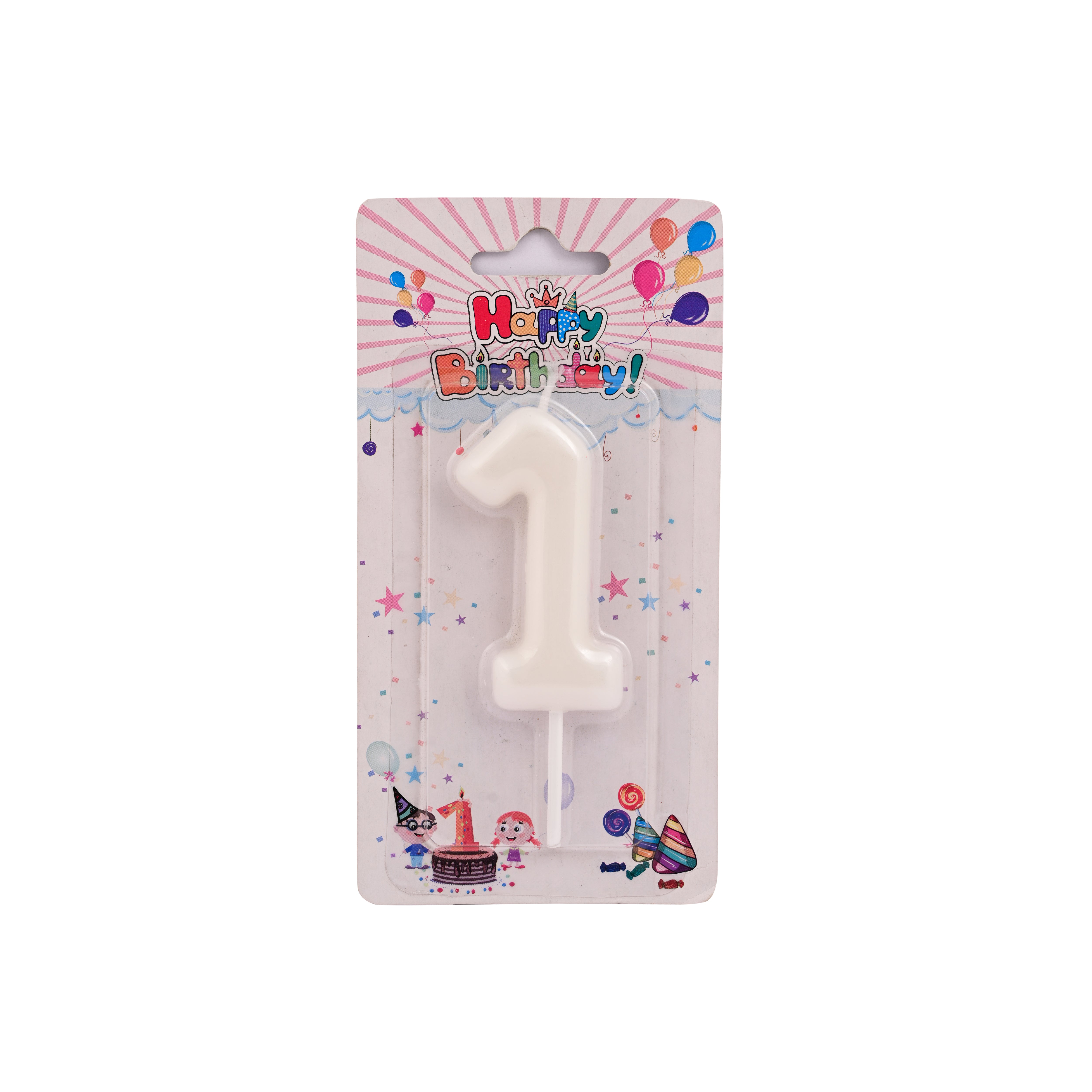 Off White Birthday Candle Number 1