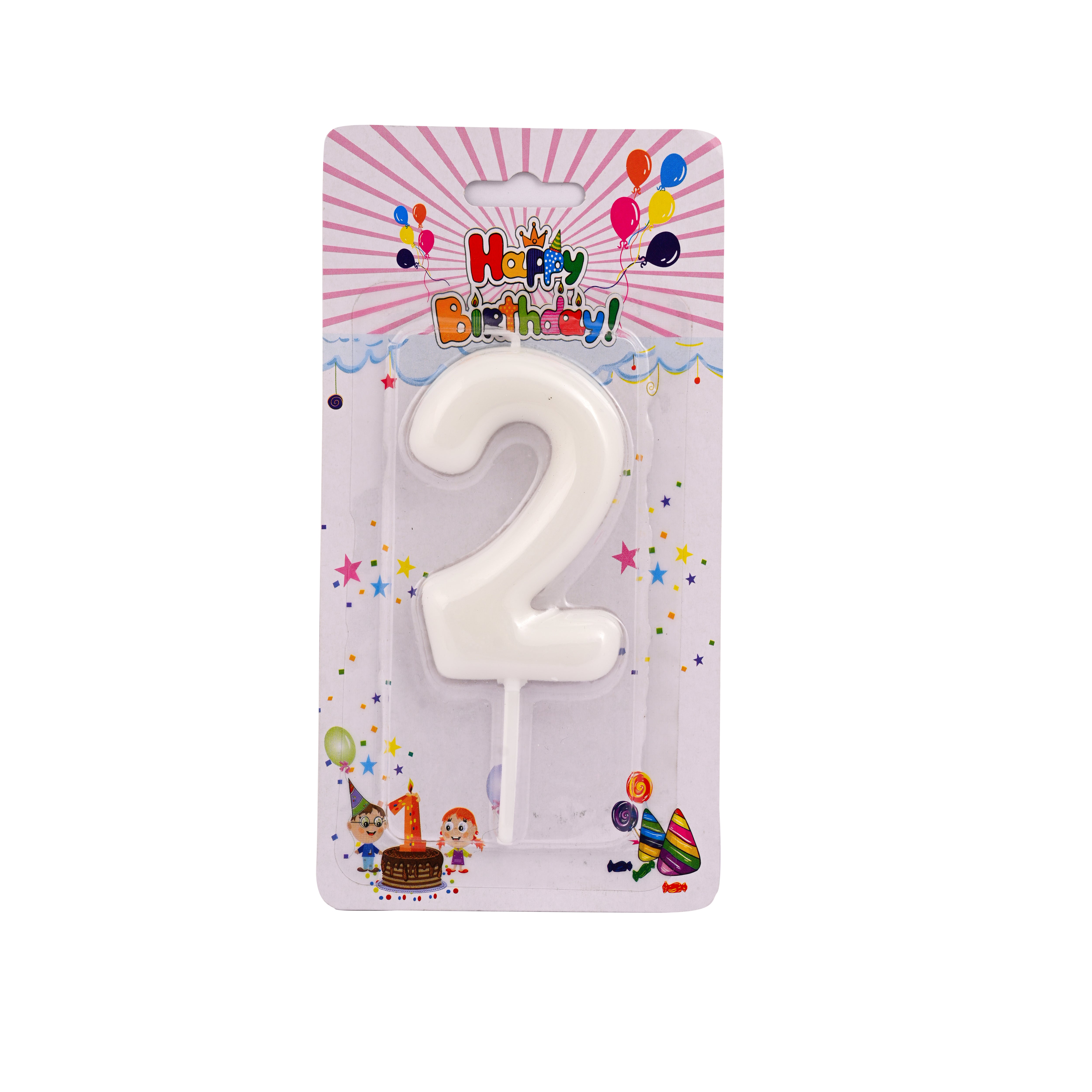 Off White Birthday Candle Number 2