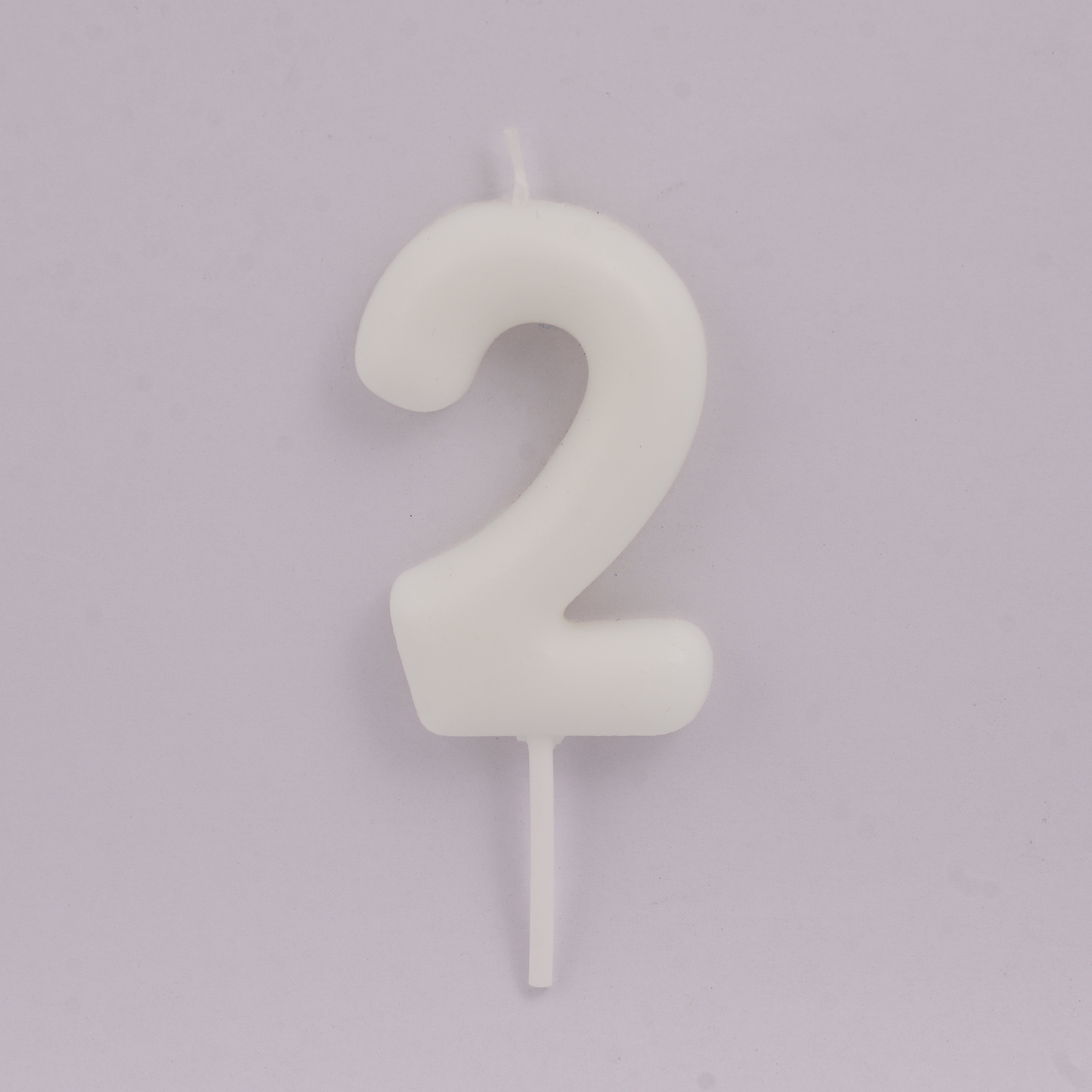 Off White Birthday Candle Number 2