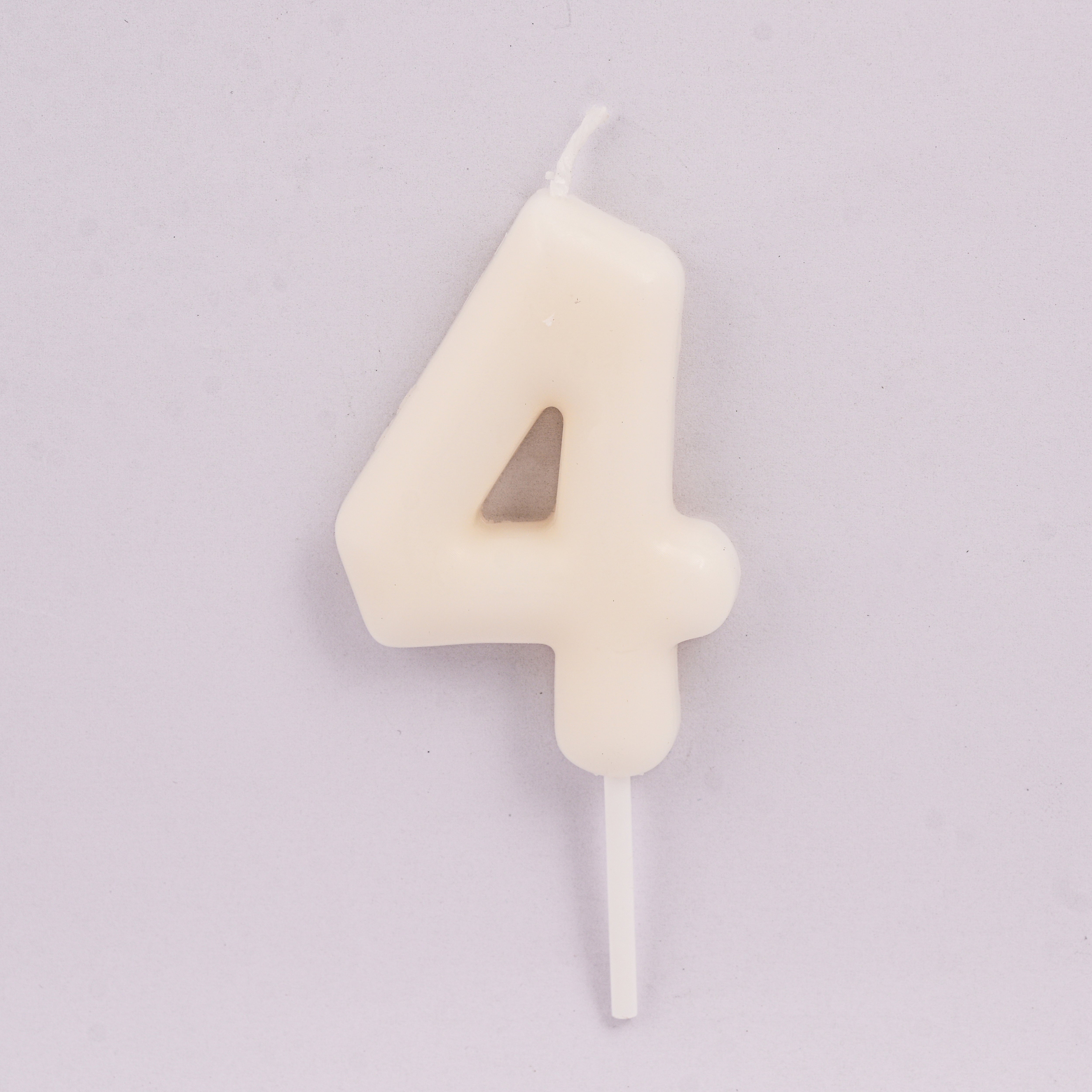 Off White Birthday Candle Number 4