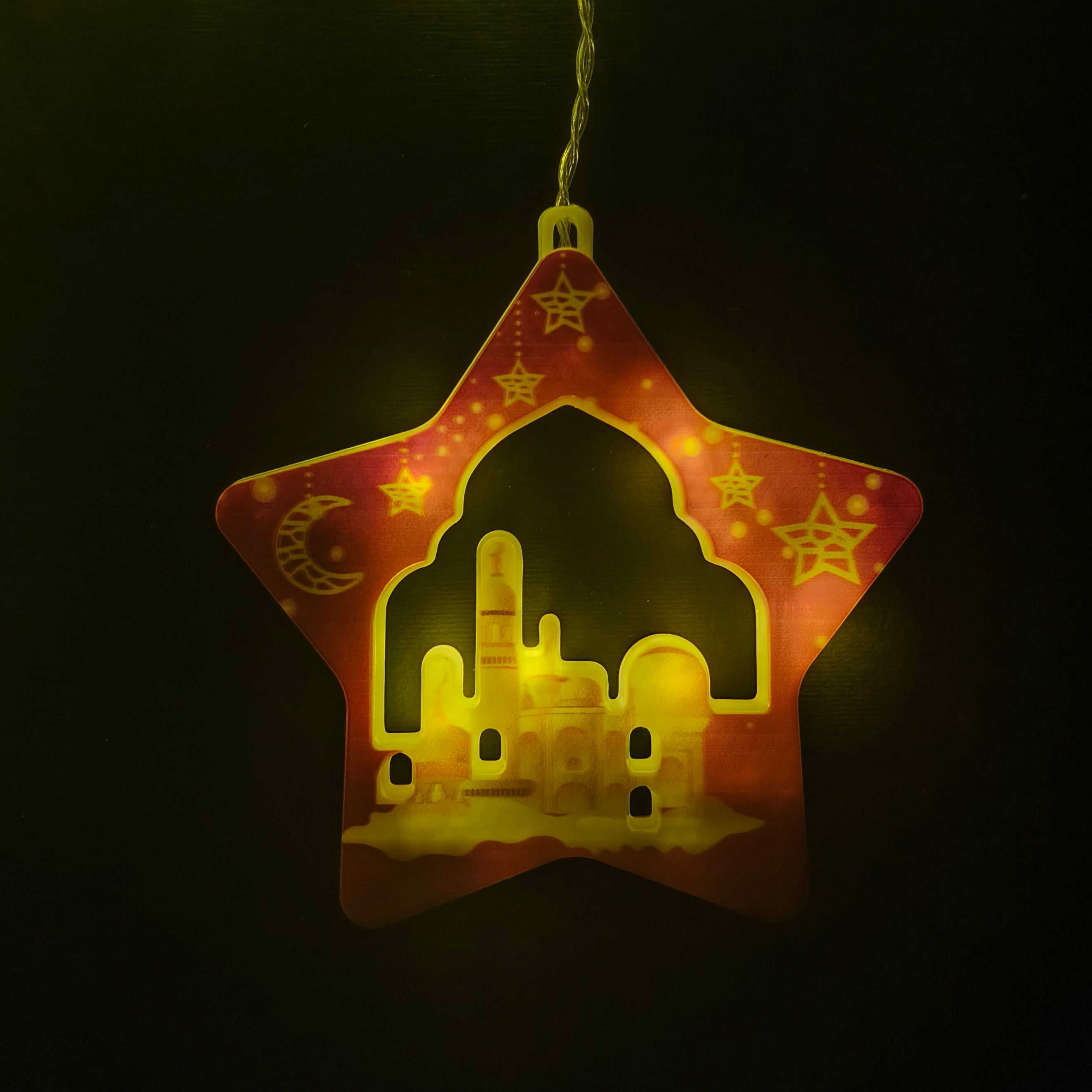 Luminous Ramadan decorations, lantern shape, 2 meters, 10 pieces  yellow