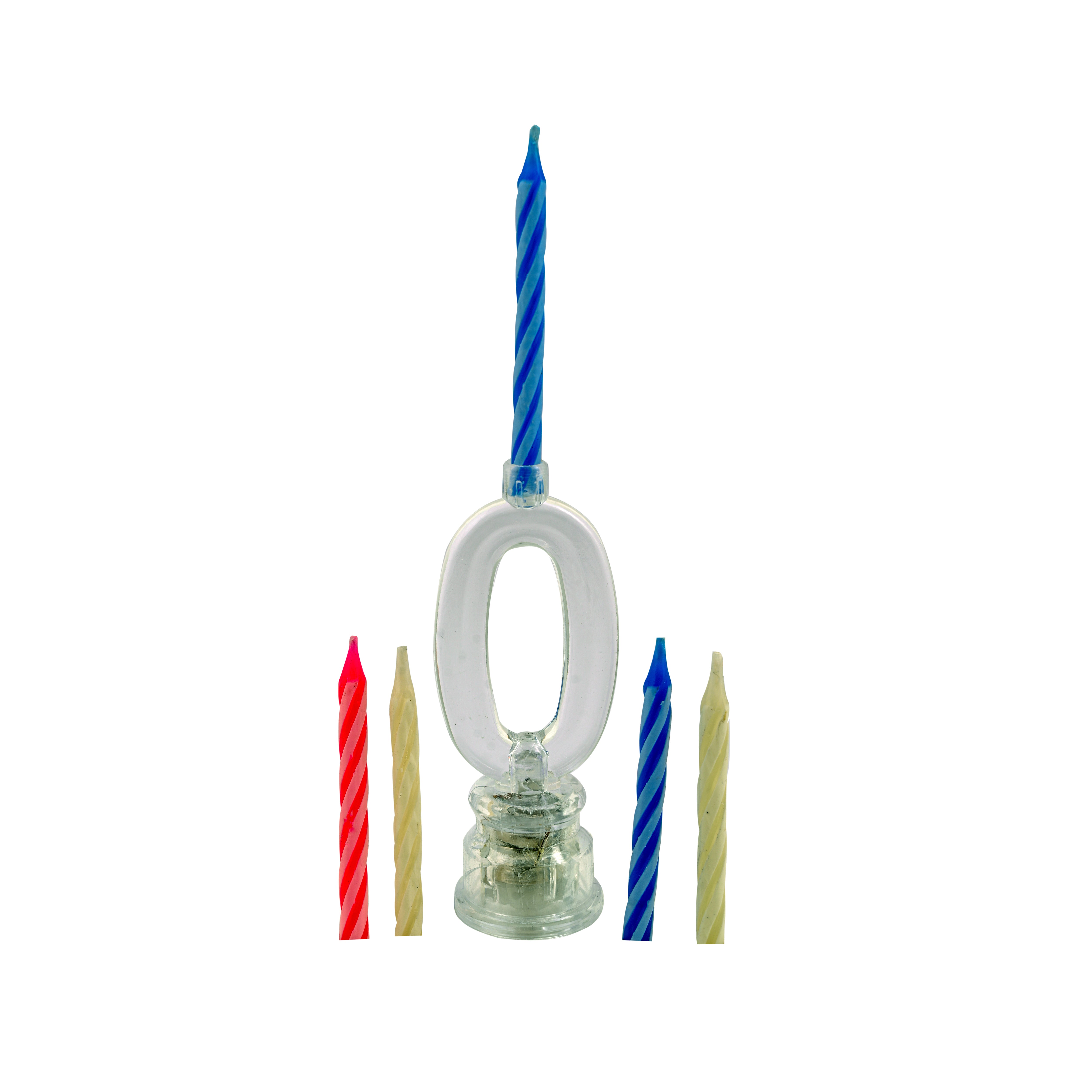 Number 0 candle with colorful LD light