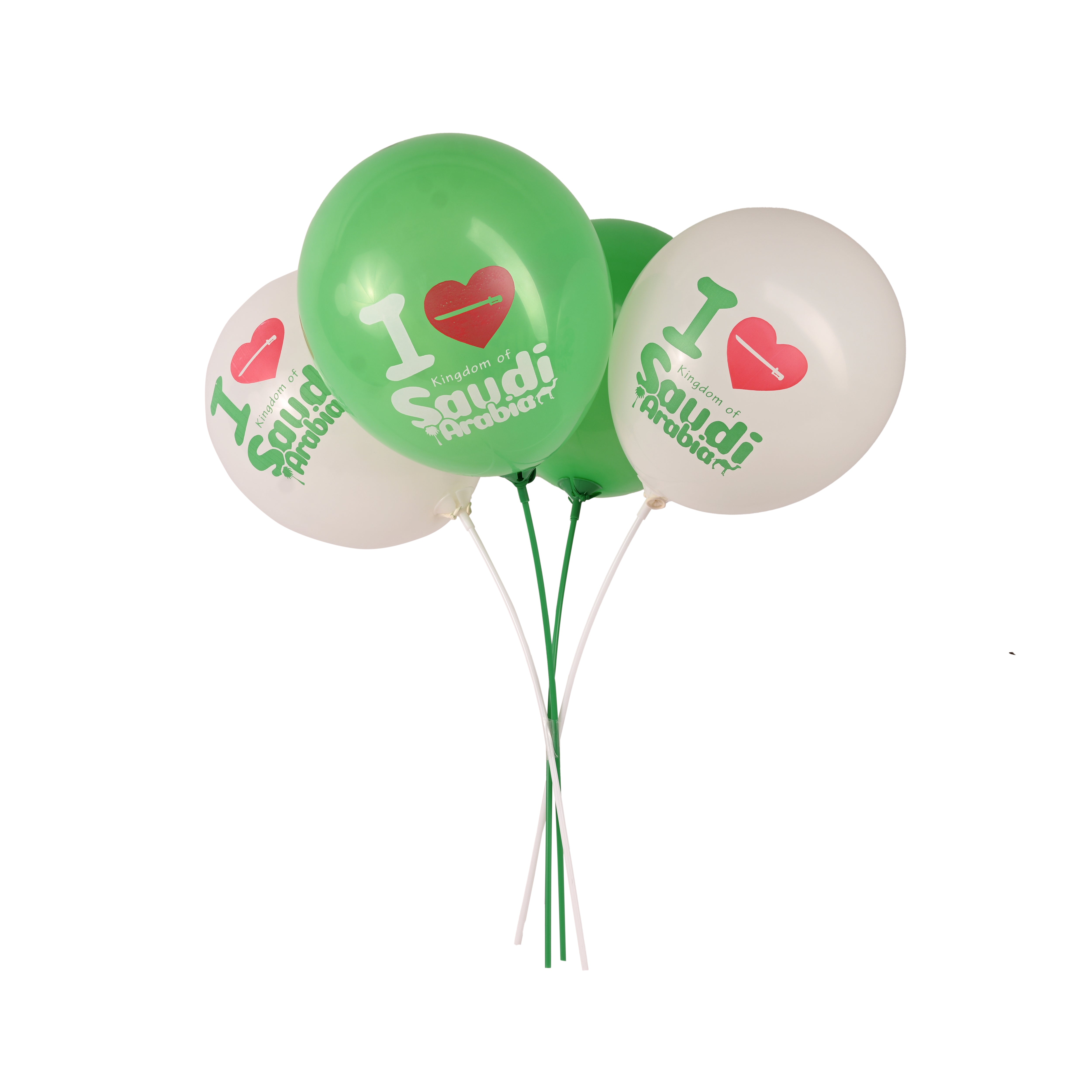 Green balloon stick and eggs, 10 pieces