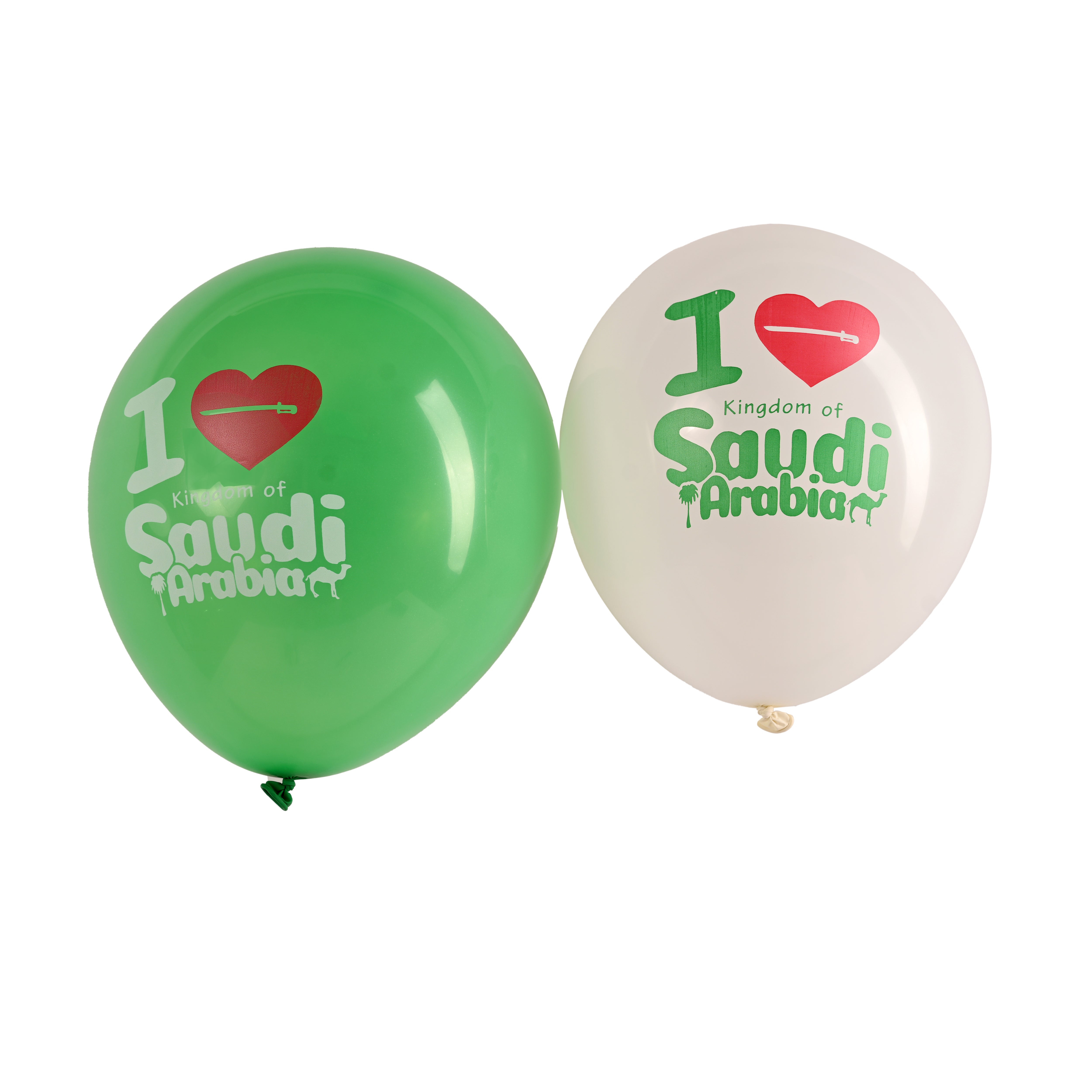 National Day balloon 18 inches 4 white and green