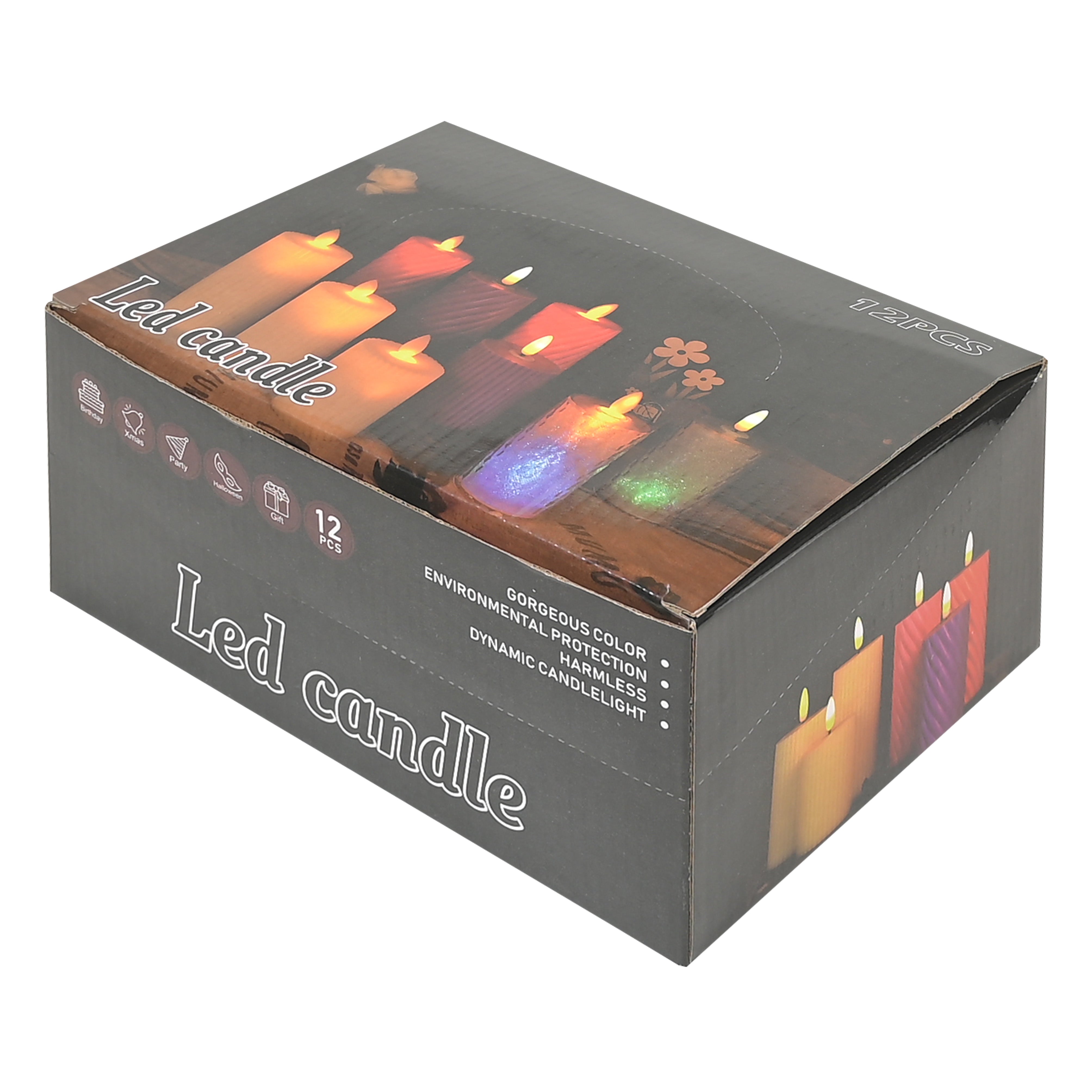 LED movable candle light w 5 CM* 7 CM small off white 12 pieces