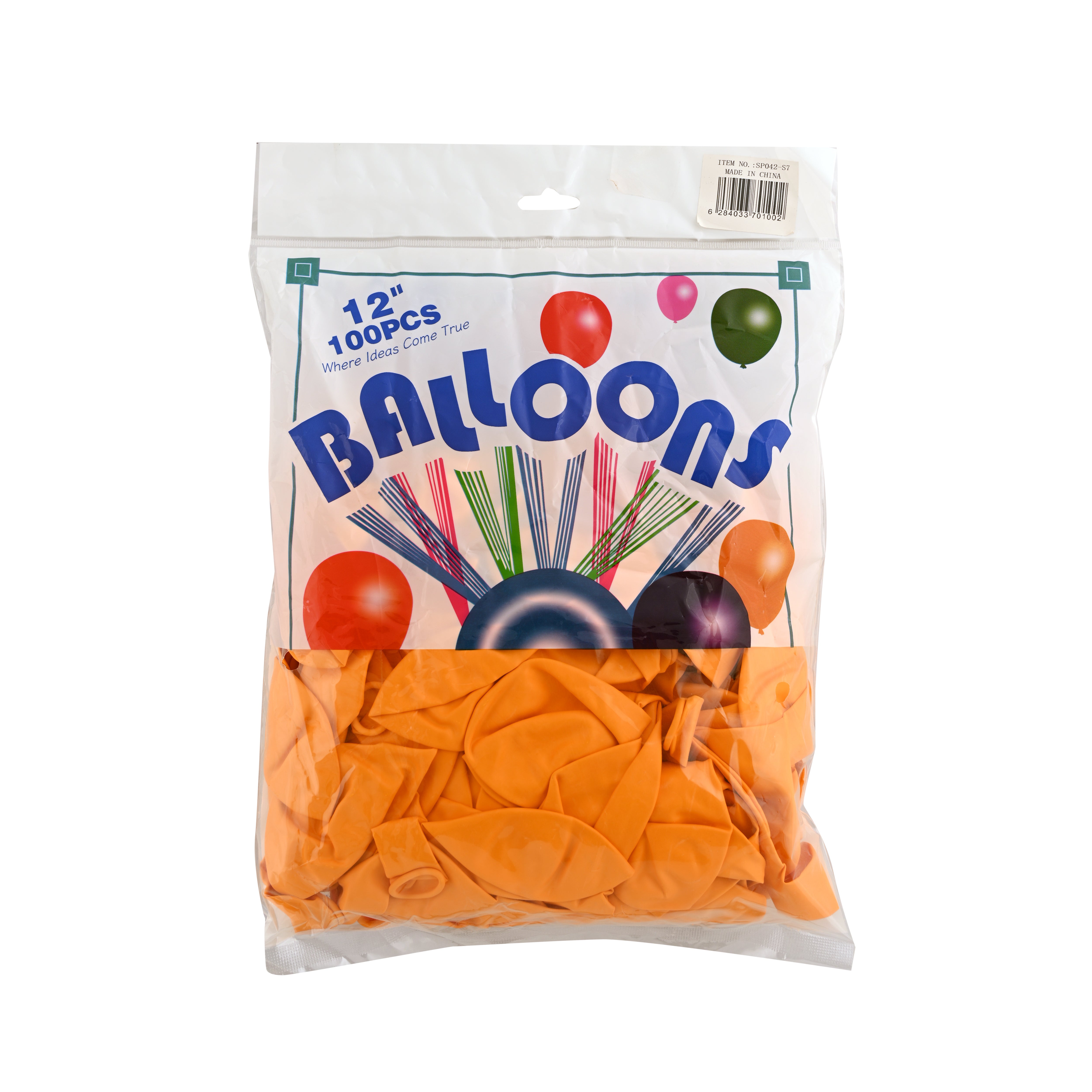 100Pcs Shiny Orange Balloon