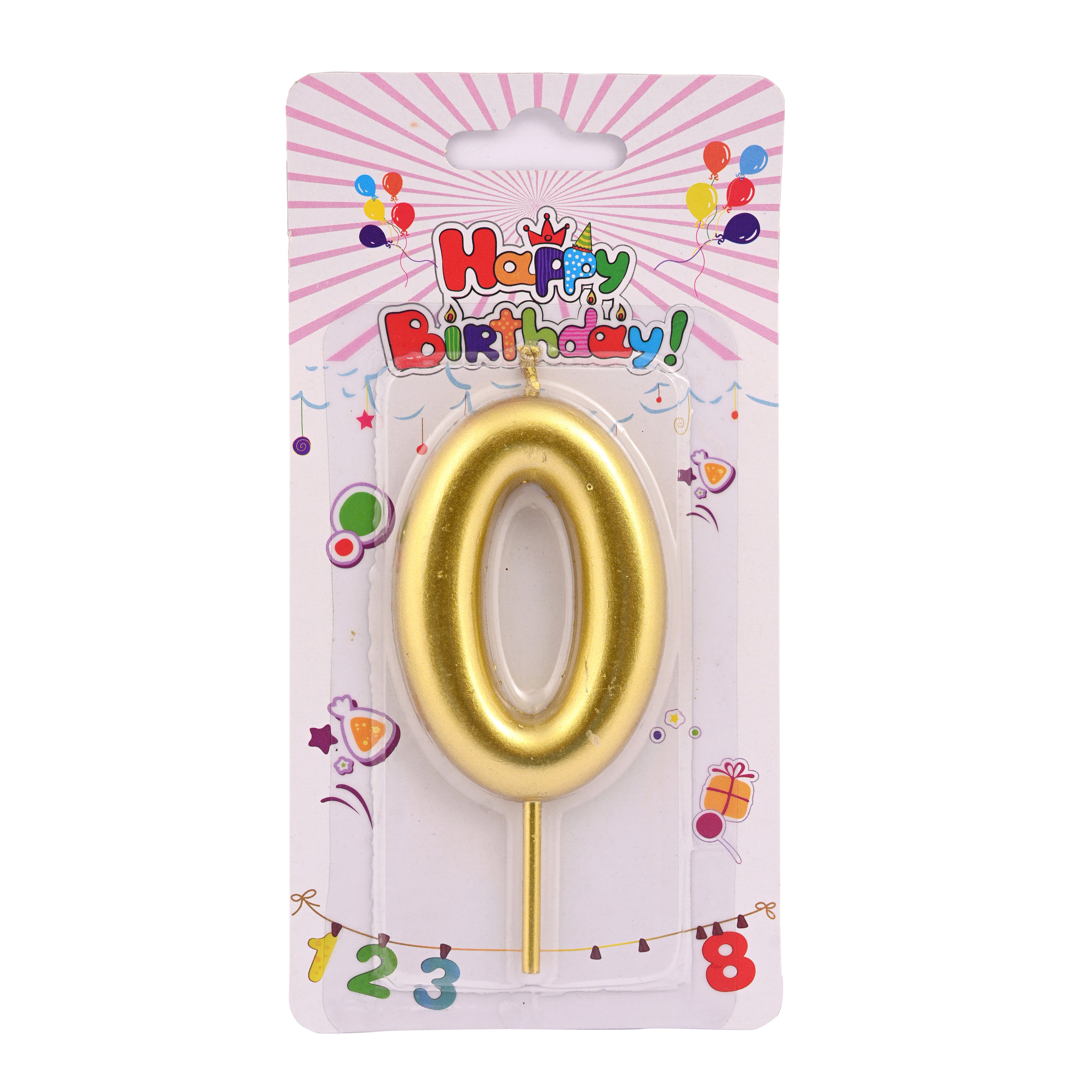 Gold Card Party Candle Number 0