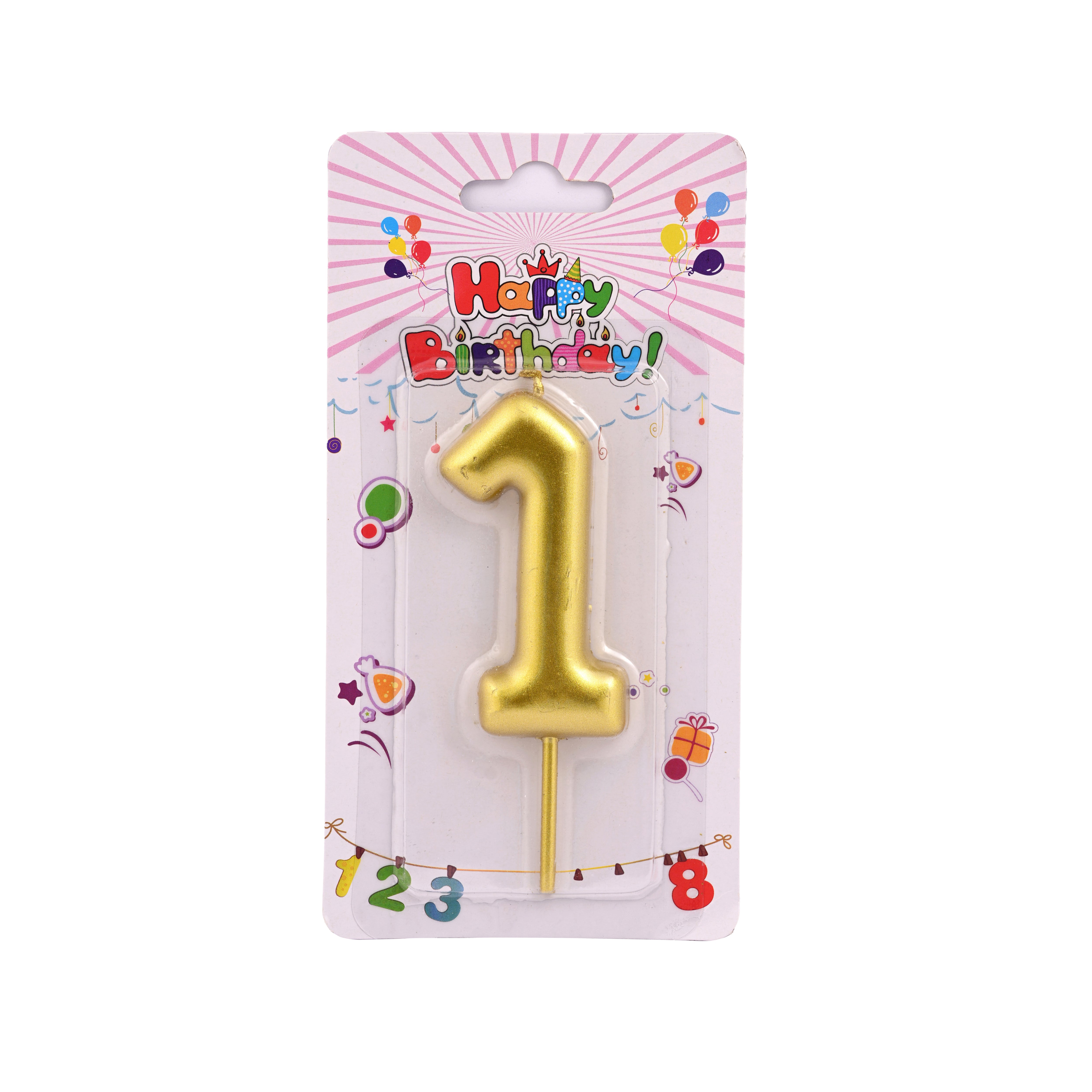 Gold Card Party Candle Number 1