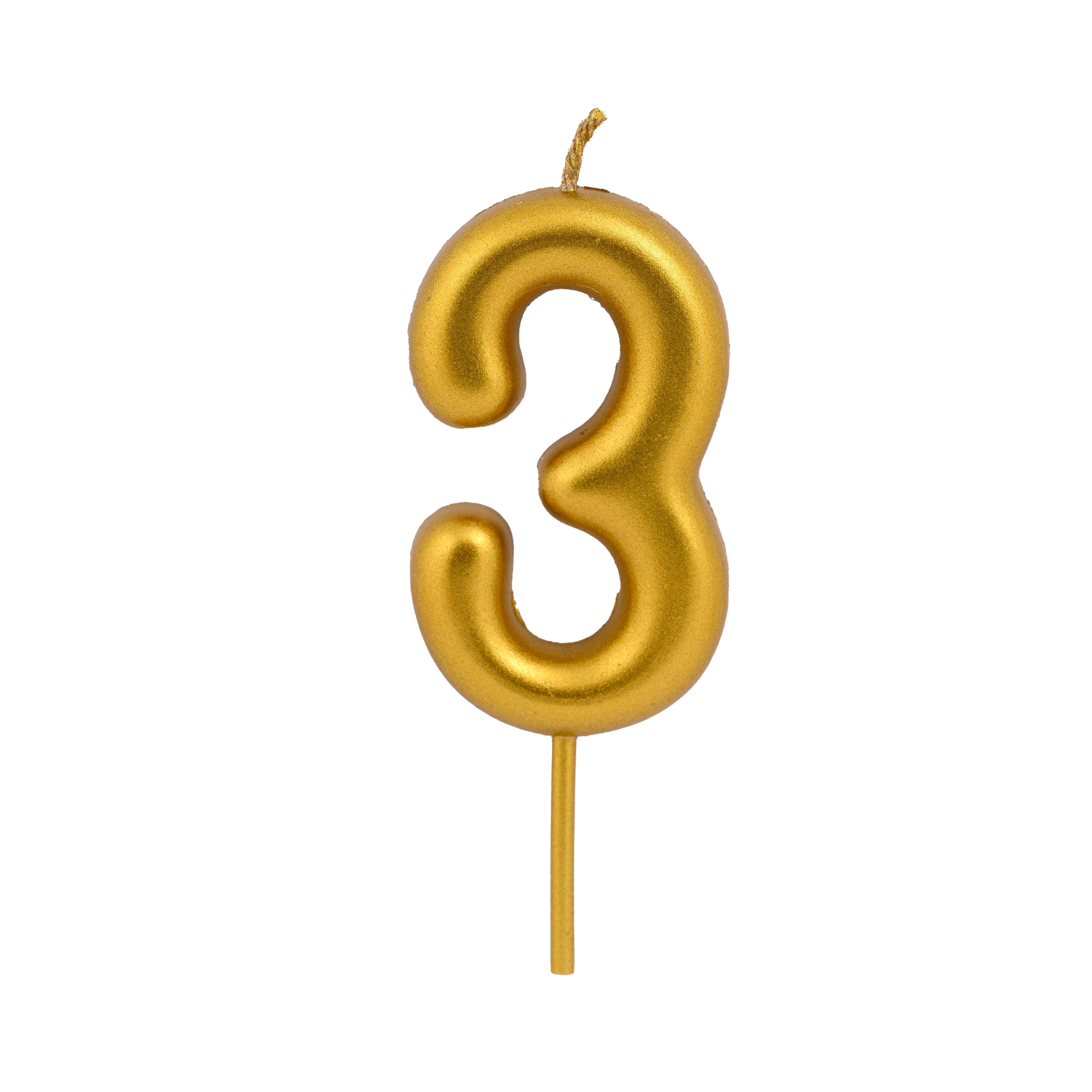 Gold Card Party Candle Number 3