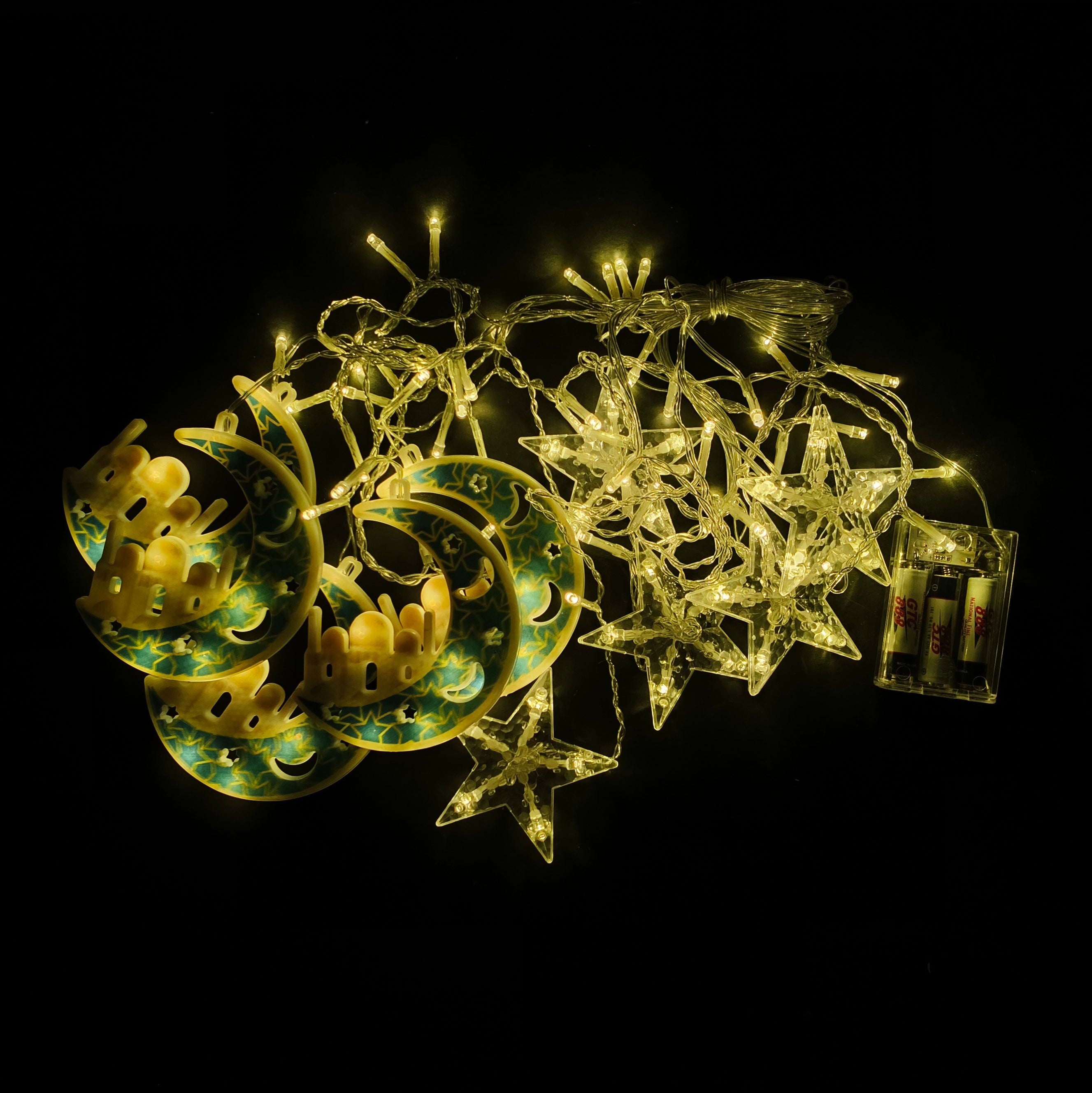 Luminous Ramadan decorations crescent shape, 2 meters, 10 lines