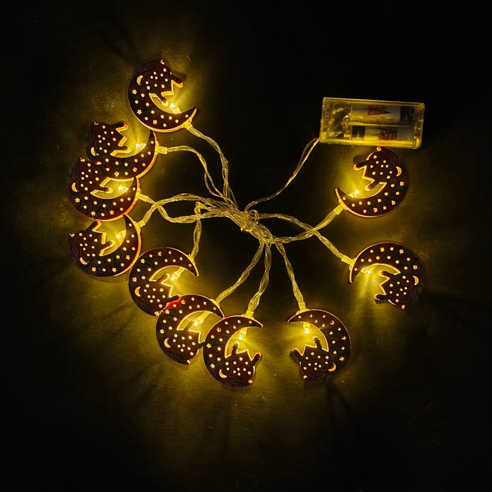Luminous Ramadan decorations crescent shape, 2 meters, 10 lines