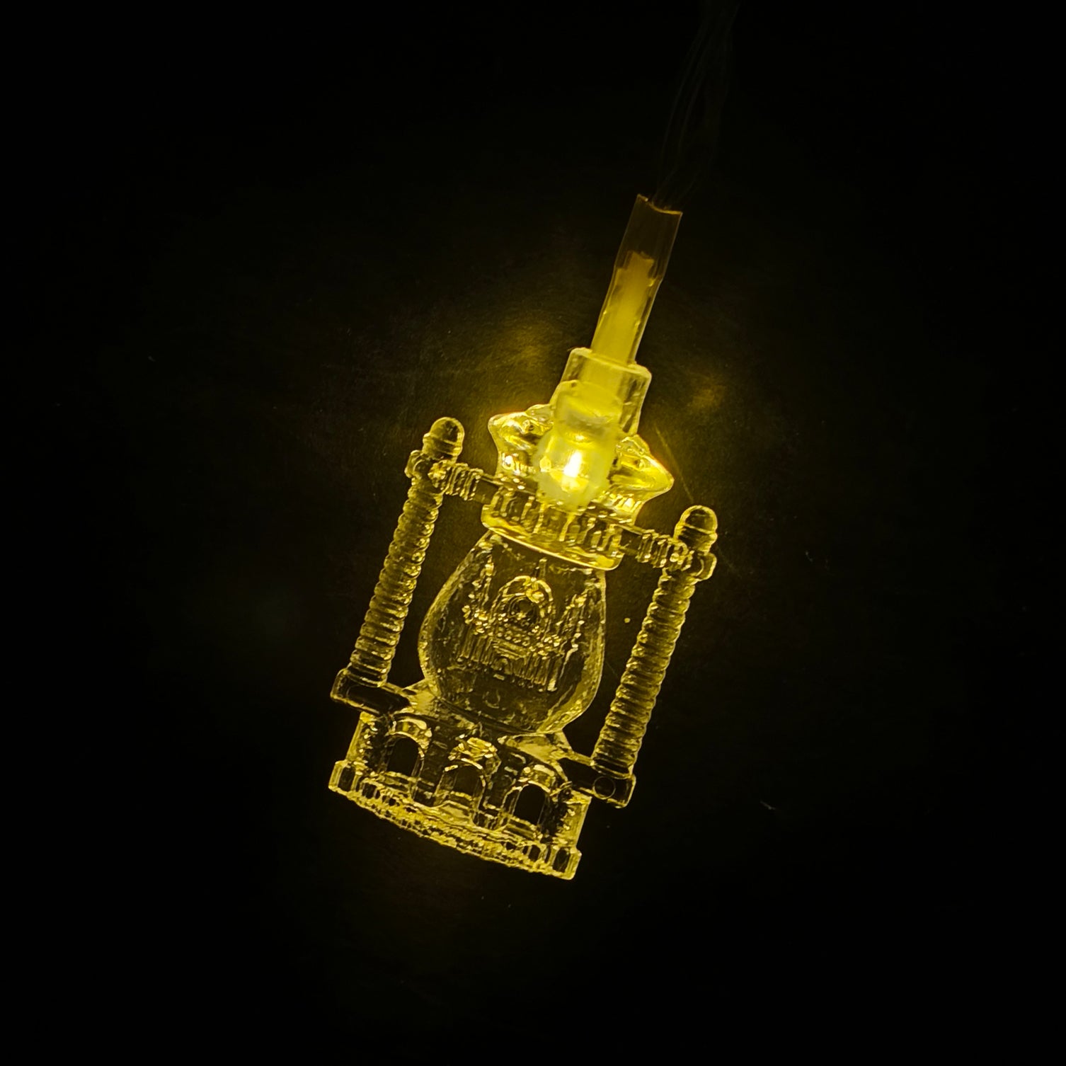 Luminous Ramadan transparent lantern decorations, 2 meters, 10 lines yellow