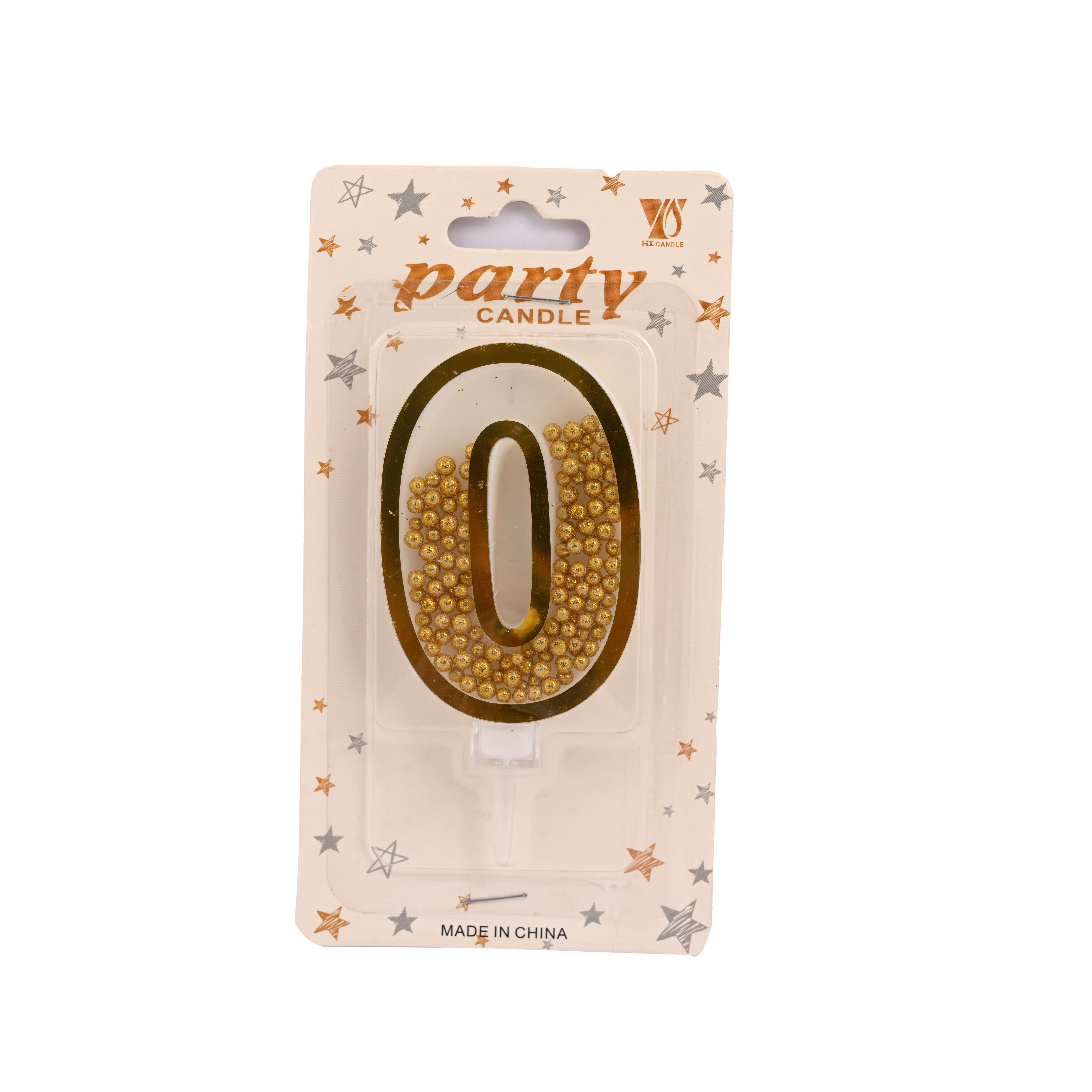 Gold Birthday Candle Number 0