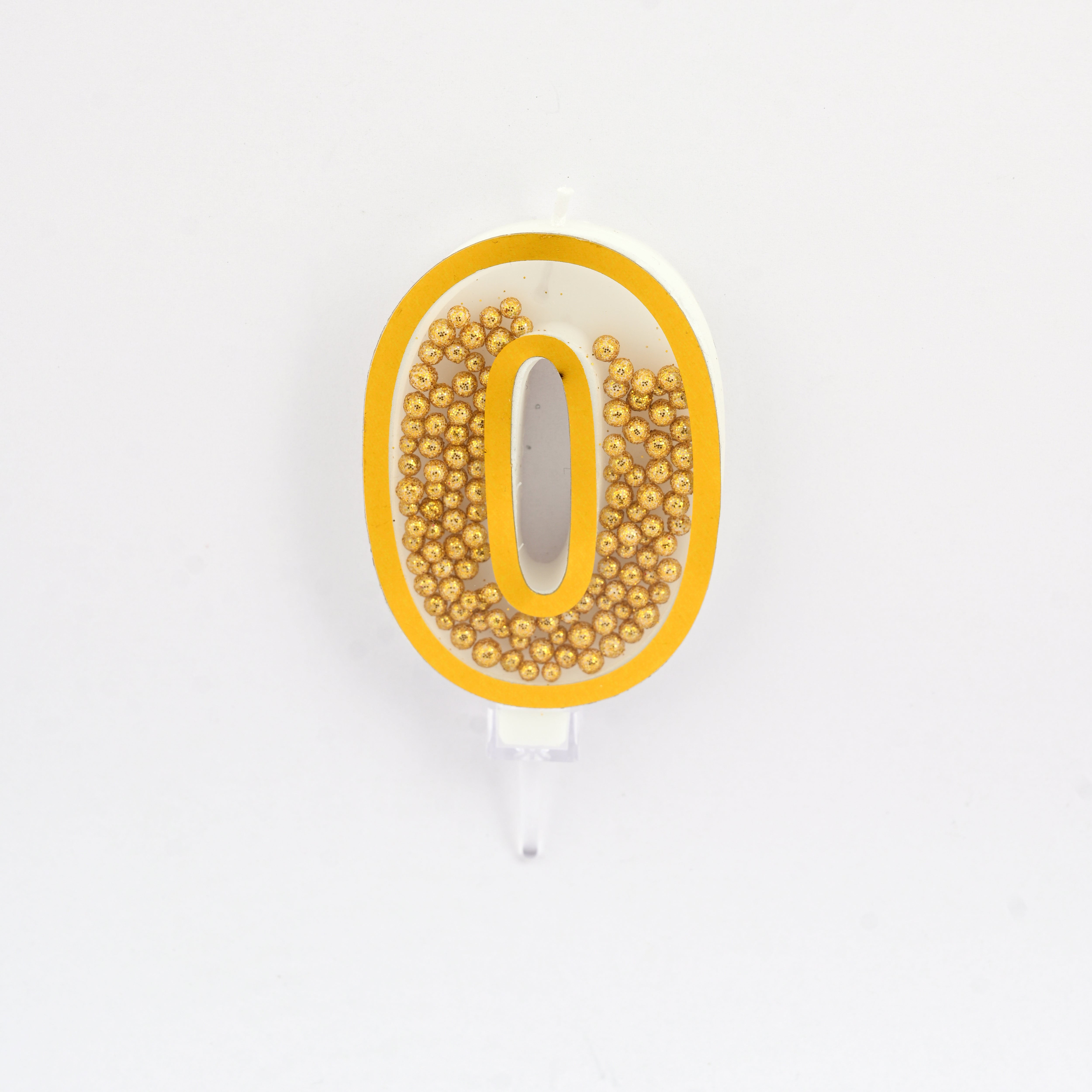 Gold Birthday Candle Number 0