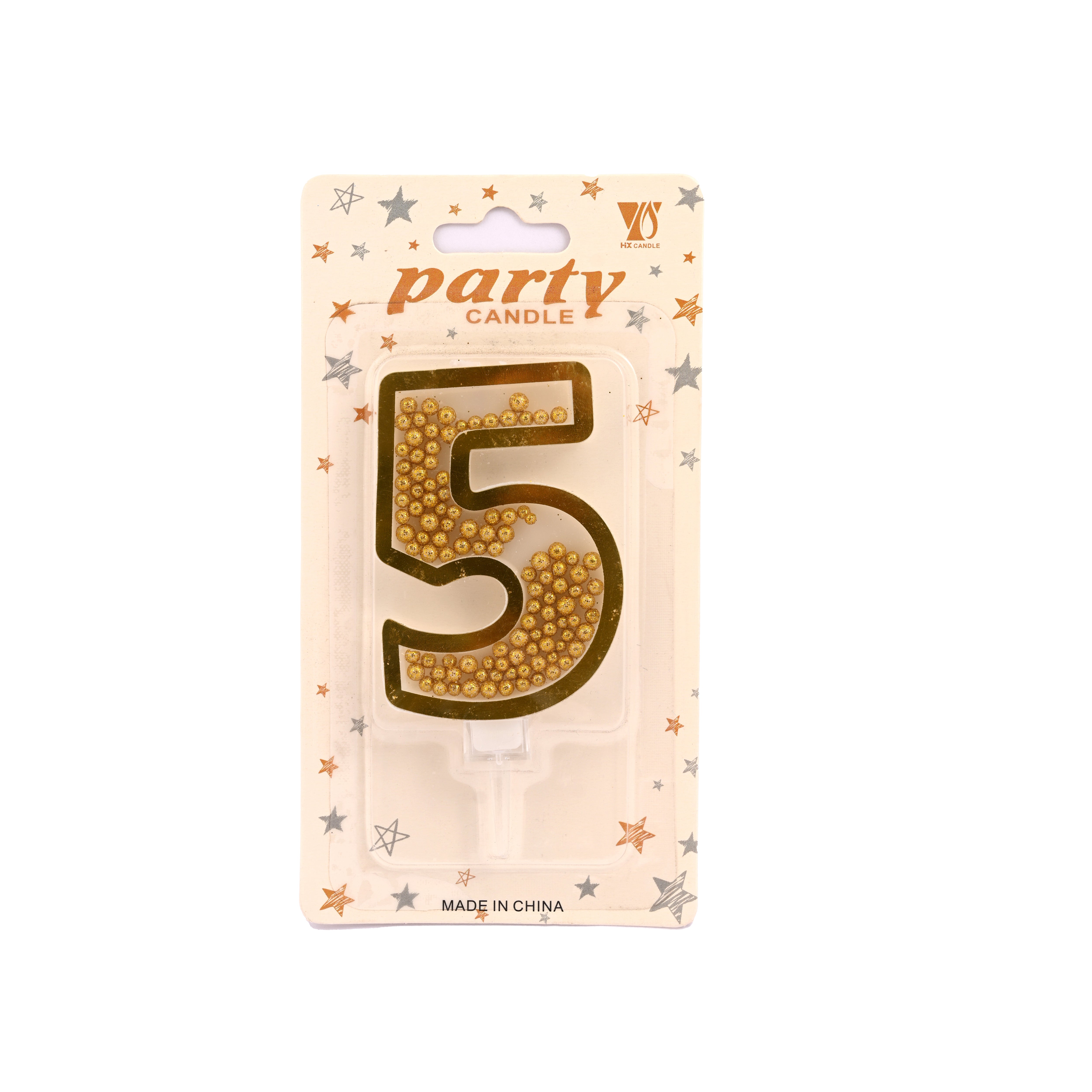 Gold Birthday Candle Number 5