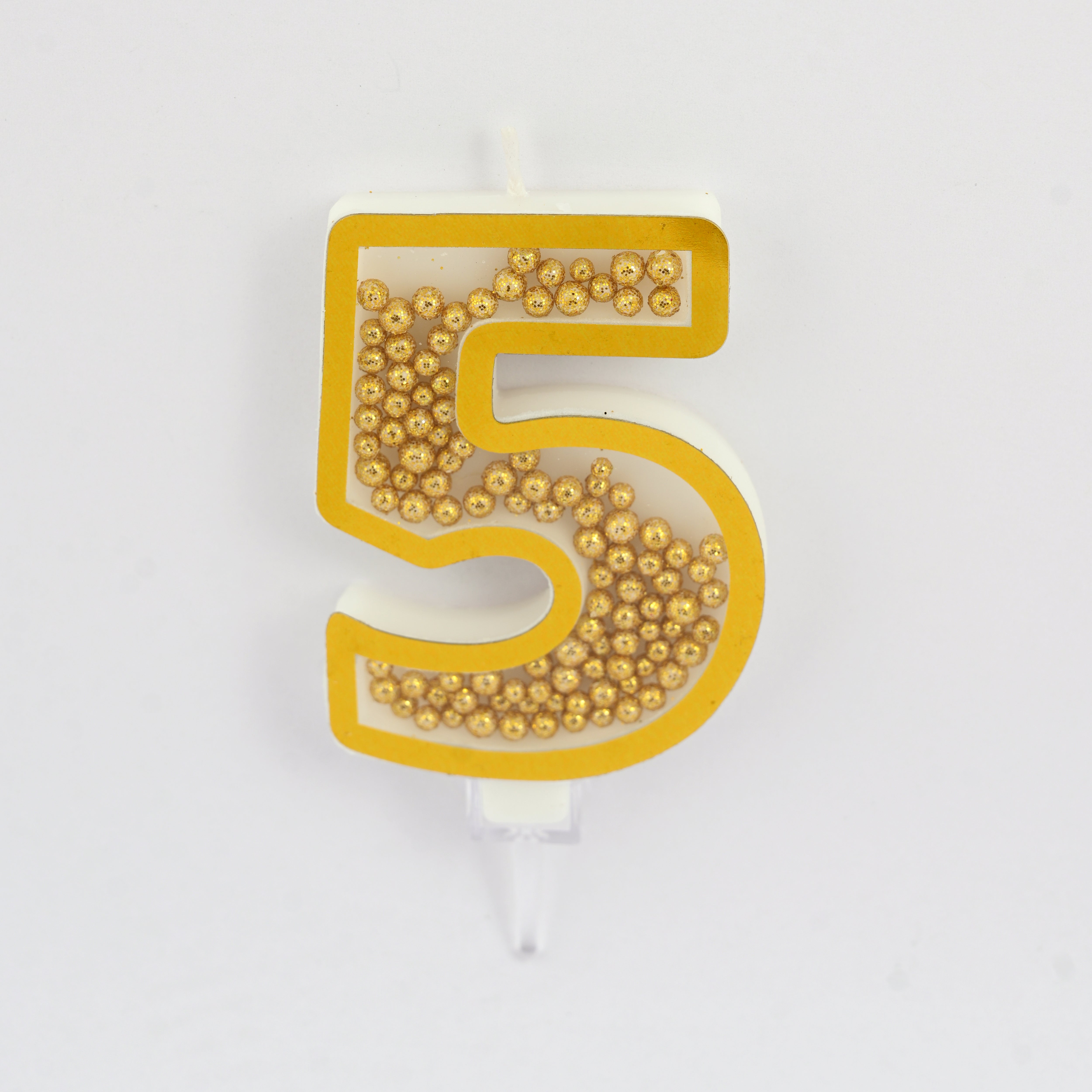 Gold Birthday Candle Number 5