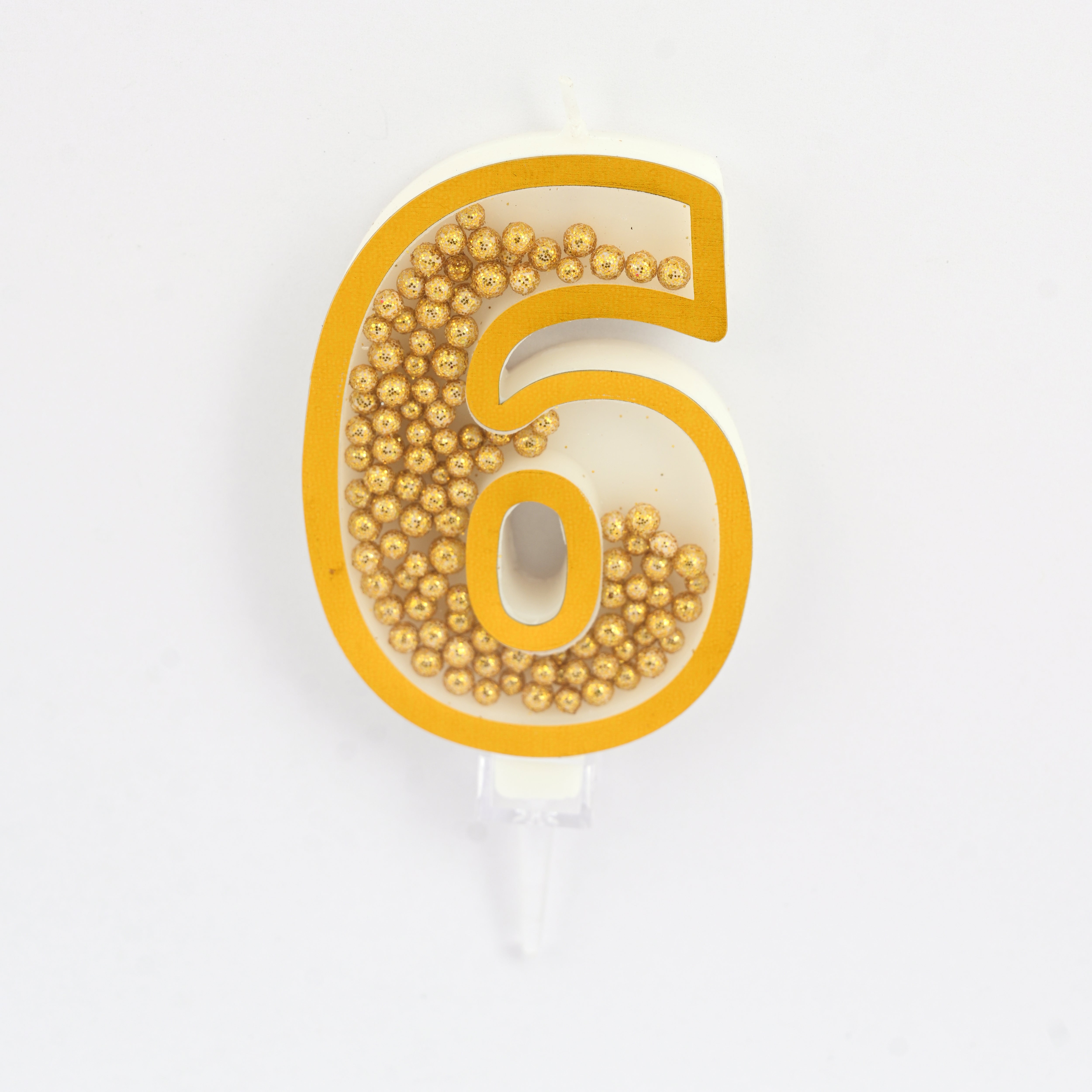 Gold Birthday Candle Number 6