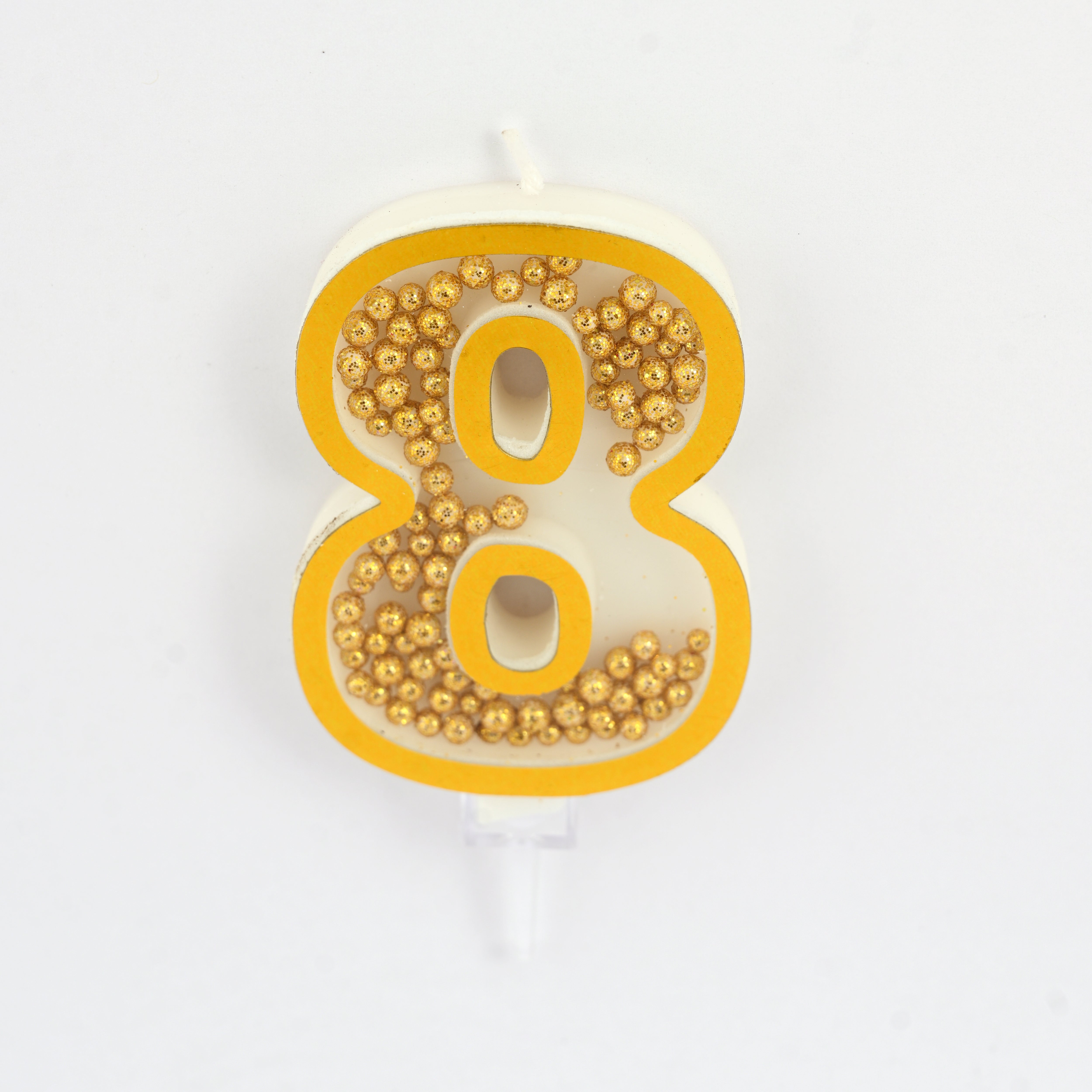 Gold Birthday Candle Number 8