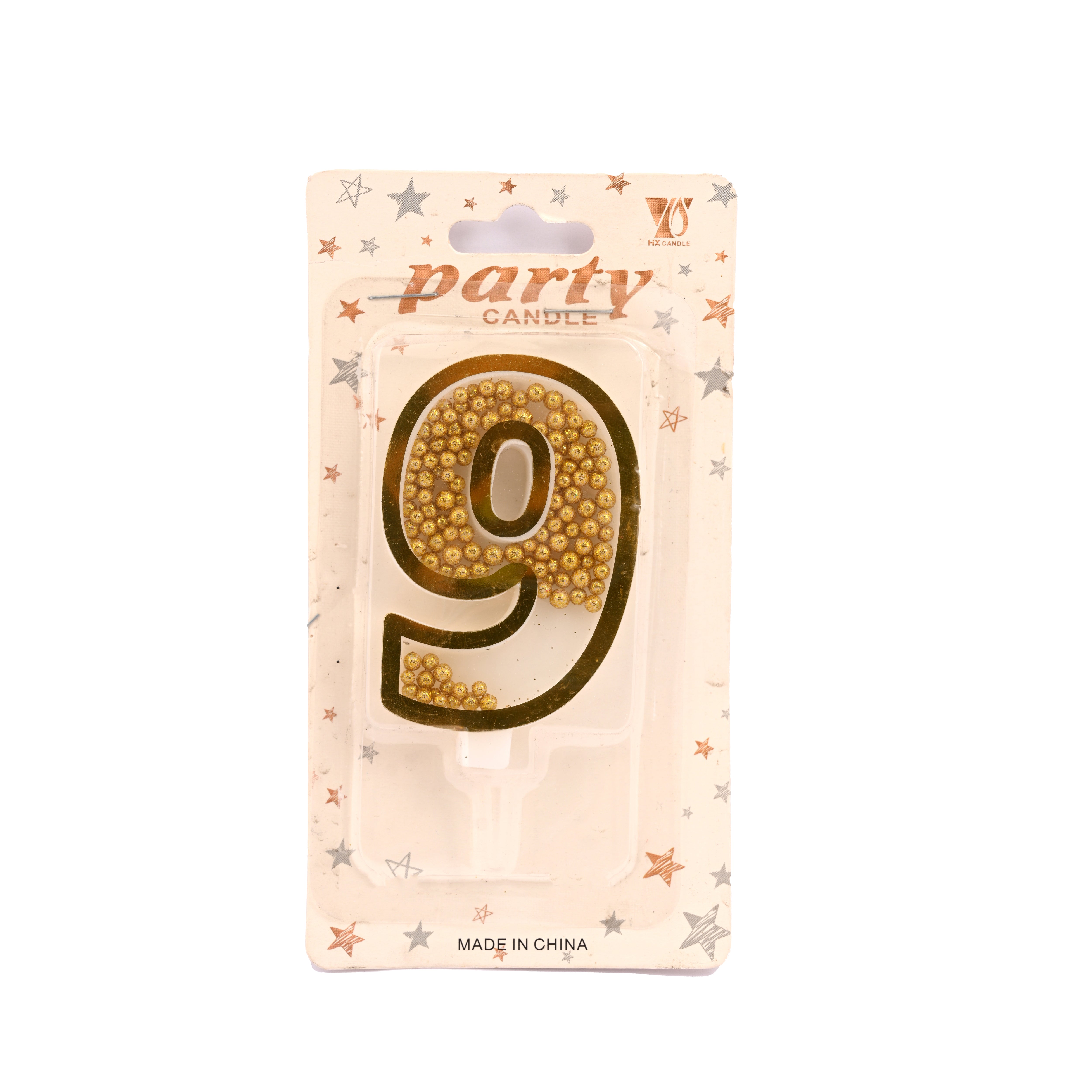 Gold Birthday Candle Number 9