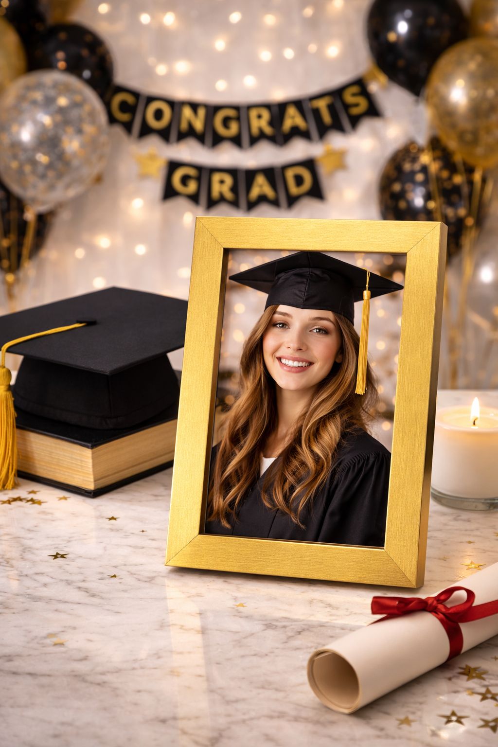Golden photo frame 4*6 ( 1cm* 15 cm)