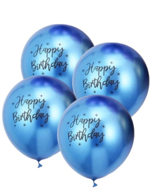 Chrome Birthday Balloon 4pcs 12inch