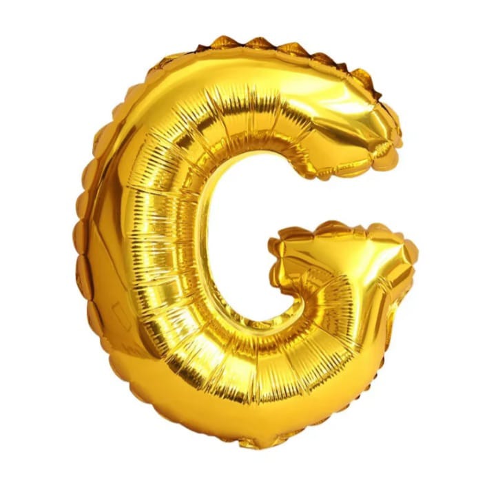 Foil letter balloon, 18 inches, gold color, 43 cm