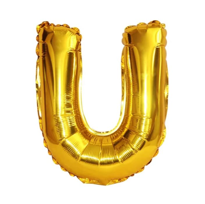 Foil letter balloon, 32 inches, gold color, 80 cm