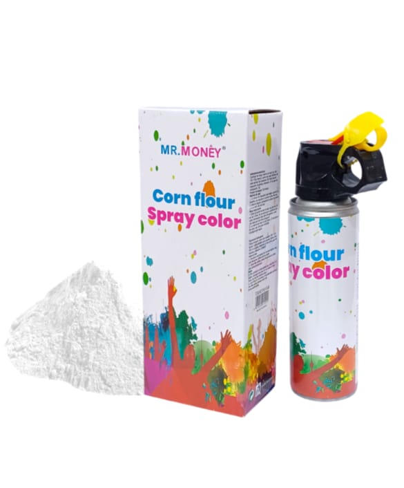 Holi powder in the form of a fire extinguisher, capacity of 100 grams, white color