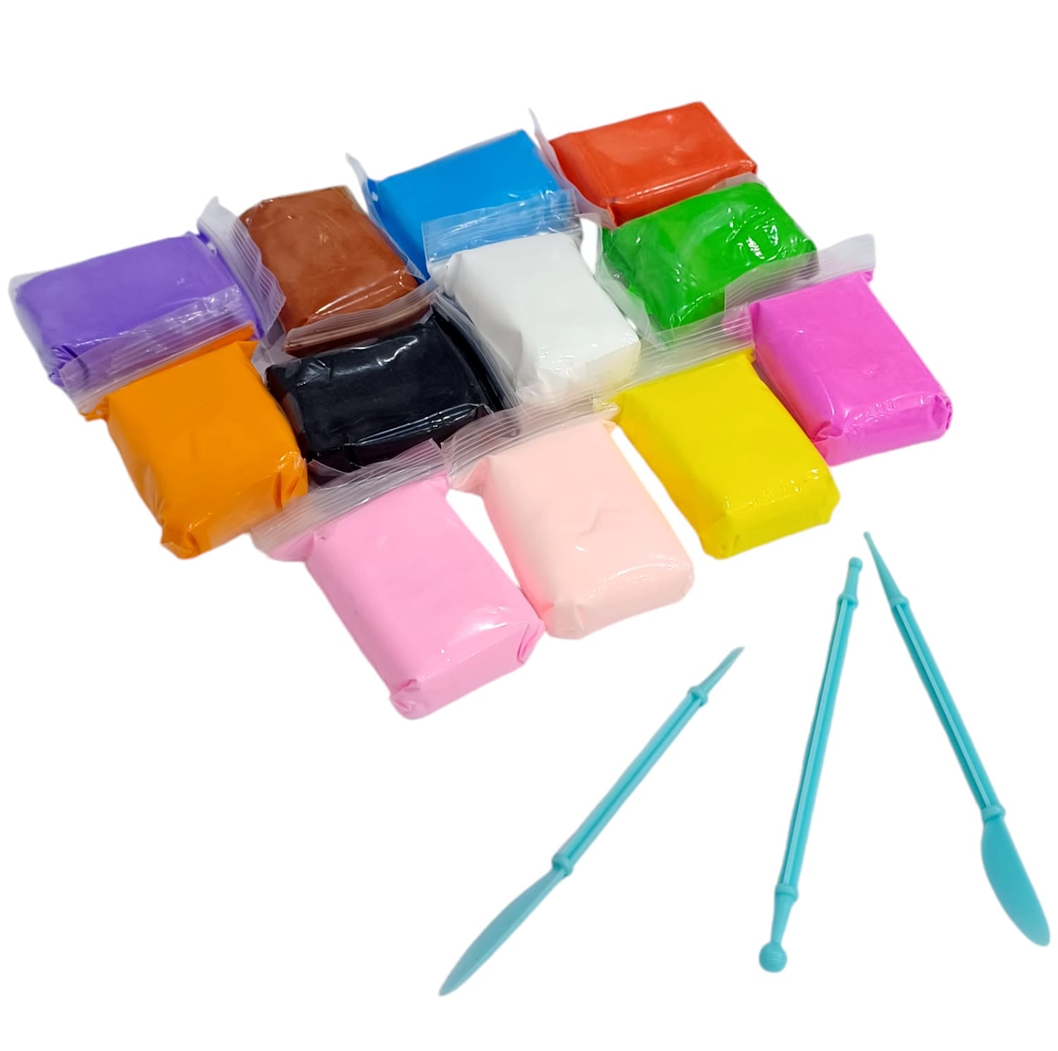Mixed clay colors, 12 pieces