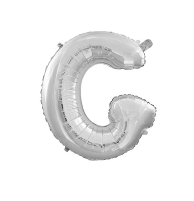 Foil letter balloon, 32 inches, silver color, 80 cm