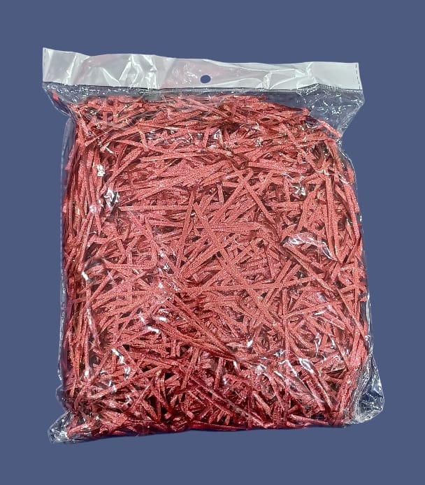 Shredded paper gift filler for filling gift boxes, gift baskets and bags, 100 grams