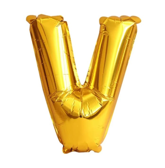 Foil letter balloon, 32 inches, gold color, 80 cm