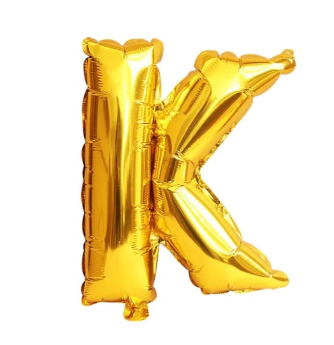 Foil letter balloon, 32 inches, gold color, 80 cm