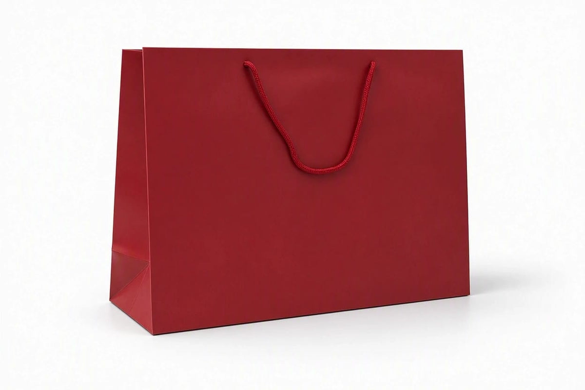 Large gift bags, pack of 12, in dark red Size: 47 × 36 × 15 cm