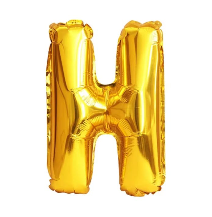 Foil letter balloon, 32 inches, gold color, 80 cm