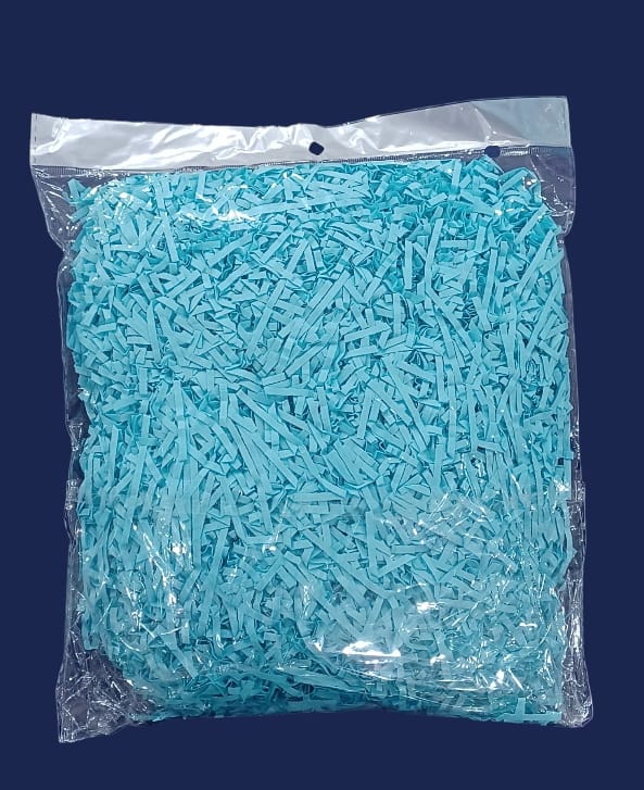 Shredded paper gift filler for filling gift boxes, gift baskets and bags, 100 grams