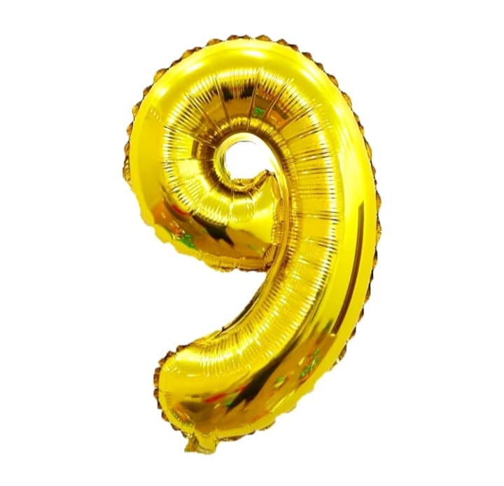 Foil number balloon, gold color, size 43 cm, 18 inches