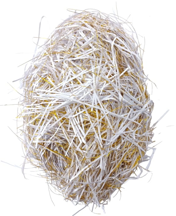 Shredded paper gift filler for filling gift boxes, gift baskets and bags, 100 grams