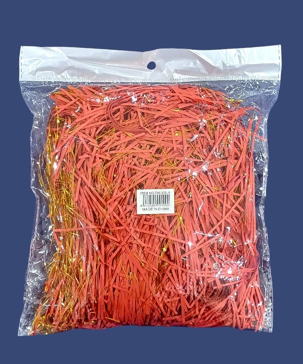 Shredded paper gift filler for filling gift boxes, gift baskets and bags, 100 grams