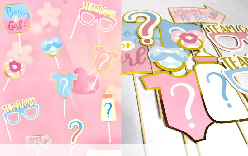 Boy or Girl? Premium Gender Reveal Hanging Decor Set 80+ pieces
